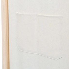 Divisória de quarto com 4 painéis 160x170x4 cm tecido cor creme