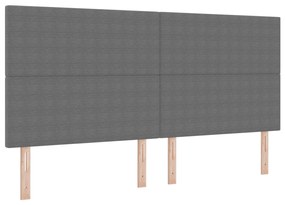 Cama Box Spring com Colchão Cinza Claro 200x200 cm Tecido de Corduroy