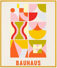 Impressão digital emoldurada Bauhaus in Orange