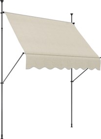 Outsunny Toldo retrátil autoportante manual 2L x 1,2l x 2,1-3H m inclinação ajustável metal alumínio poliéster areia | Aosom Portugal