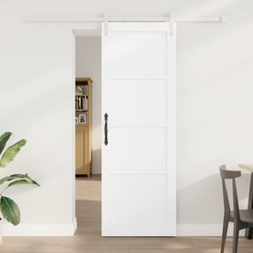 Porta Deslizante vidaXL com Conjunto de Ferragens Branca 73.5x211 cm M