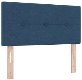 Cama Box Spring vidaXL com Colchão Azul 90x190 cm Tecido, Cabeceira Bo