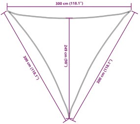 Para-sol estilo vela tecido oxford triangular 3x3x3 m branco