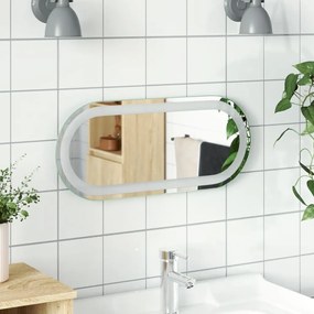vidaXL Espelho de casa de banho com luzes LED oval 60x25 cm