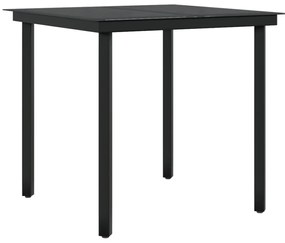 3 pcs conjunto de jantar para jardim com almofadões castanho