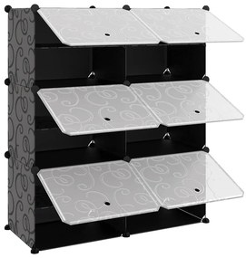 Sapateira 84,5x31x93,5 cm PP preto