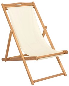 43802 vidaXL Cadeira de pátio em teca 56x105x96 cm creme