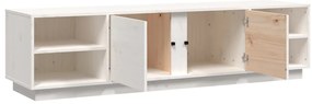 Móvel de TV 156x40x40 cm madeira de pinho maciça branco