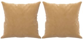 Sofá 2 lugares c/ almofadas decorativas 140 cm veludo castanho