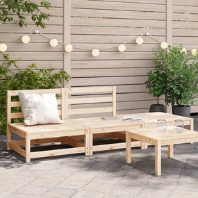 vidaXL 3 pcs conjunto lounge de jardim pinho maciço