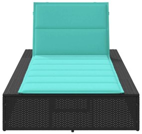 Espreguiçadeira com almofada flutuante vime PE preto