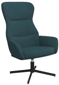 Cadeira de descanso com banco veludo azul