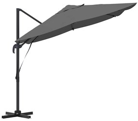 Guarda-Sol Cantilever Roma Antracite 352x251x260 cm de Alumínio