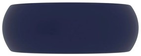 Lavatório luxuoso redondo 40x15cm cerâmica azul-escuro mate