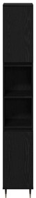 Armário de Banheiro vidaXL Preto Carvalho 30x30x190 cm Madeira Revesti