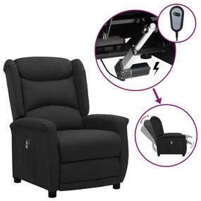 vidaXL Poltrona elétrica reclinável tecido preto