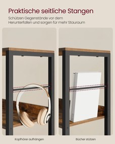 Estante com 6 prateleiras 30 x 40 x 178 cm Design industrial castanho vintage-Preto