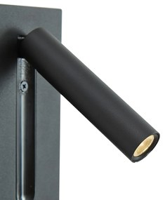 Candeeiro de parede moderno preto incluindo LED - Plaza Moderno