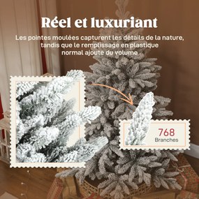 Árvore de Natal Artificial, 102 x 102 x 150 cm, Com Neve Flocada, Verde