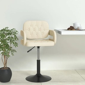 vidaXL Cadeira de jantar giratória tecido cor creme