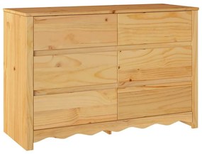 Cômoda vidaXL "DRAMMEN" 111x43x73,5 cm Madeira Sólida Pinheiro