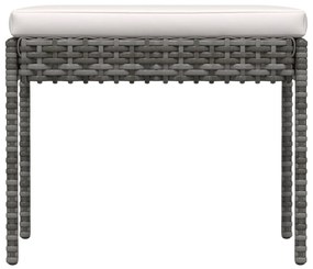 6 pcs conjunto lounge de jardim c/ almofadões vime PE cinzento
