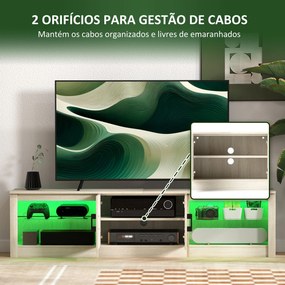 Móvel de TV Moderno com Luzes RGB 2 Orifícios para Cabos para Televiso