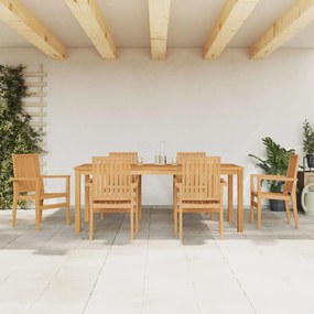 vidaXL Conjunto de jantar para jardim 7 pcs madeira de teca maciça