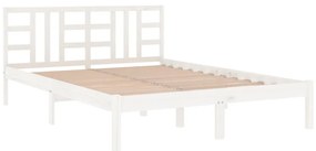 Estrutura cama pequena casal 120x190 cm pinho maciço branco