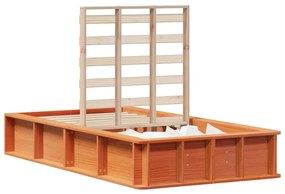 Estrutura da Cama Castanho-mel 90 x 190 cm Madeira maciça