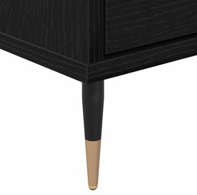Armário de TV Carvalho Preto 150x30x44,5 cm Madeira Engenheirada