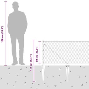 Cerca Hexagonal vidaXL Cinza 0.6x25 m Aço