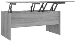 Mesa de centro 102x50,5x46,5 cm madeira processada sonoma cinza