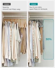 Conjunto de 20 Cabides de veludo com reguladores cinzentos