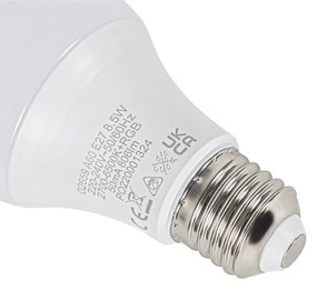 Conjunto de 3 lâmpadas LED inteligentes E27 A60 mate RGBW 8,5W 806 lm 2700K