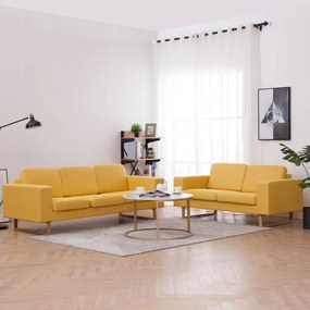276864 vidaXL 2 pcs conjunto de sofás tecido amarelo