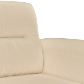 2 pcs conjunto sofás c/ almofadas tecido microfibra cor creme