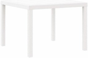 Mesa de Jardim Branca 100x100x73 cm de Rattan Sintético