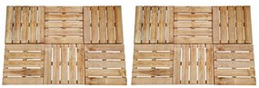276434 vidaXL Ladrilhos de pavimento 12 pcs 50x50 cm madeira castanho