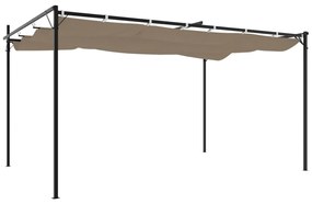 Pérgola com toldo retrátil 395x292x230 cm cor cinza-acastanhado