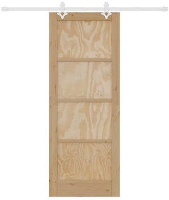 Porta Deslizante vidaXL com Conjunto de Ferragens 78 x 202 cm Madeira