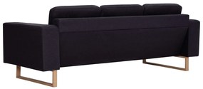 2 pcs conjunto de sofás tecido preto
