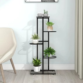 336110 vidaXL Suporte de vasos c/ 5 prateleiras 43x22x98 cm metal preto