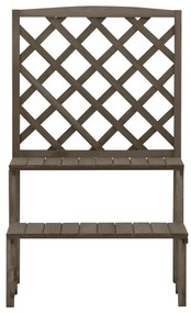 Suporte de plantas c/ treliça 70x42x115cm abeto maciço cinzento
