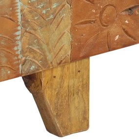 Móvel TV esculpido à mão 120x30x40cm madeira recuperada maciça