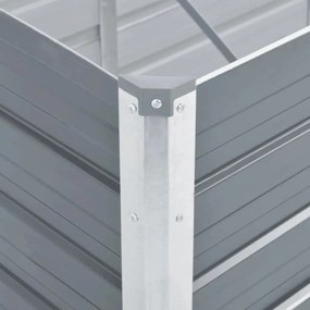 Canteiro elevado jardim aço galvanizado 400x80x45 cm cinzento