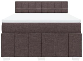 Cama com molas/colchão 160x200 cm tecido castanho-escuro