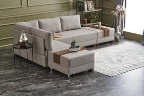 Sofá-Cama de Canto Fly – Creme – 210x70x280 cm