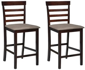 Bancos de bar 2 pcs tecido castanho
