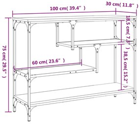 Mesa consola 100x30x75 cm derivados de madeira carvalho sonoma